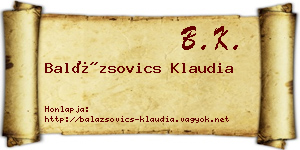 Balázsovics Klaudia névjegykártya
