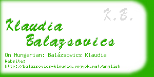klaudia balazsovics business card